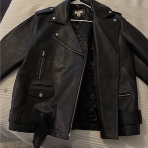 Warehouse Black Leather Jacket